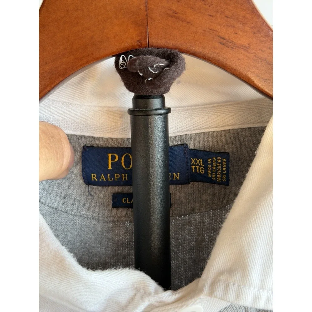 Vintage Rugby Sweatshirt Polo Ralph Lauren Grey Y2K Size 2xl